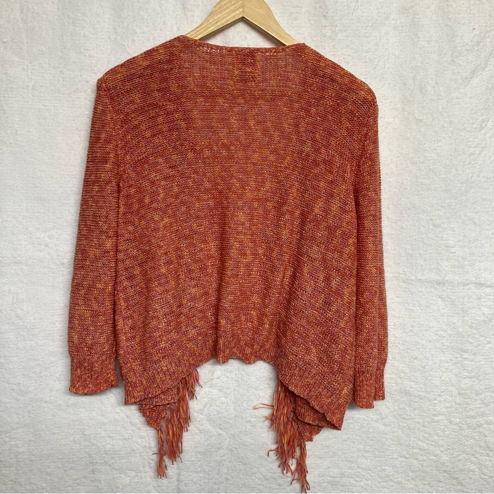 Ruby Rd. Rust Fringe Open Front Boho Cardigan Swe… - image 2